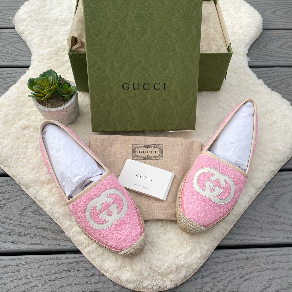 Gucci Pink GG Logo Espadrilles